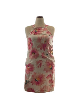 DONNA MORGAN, Sleeveless Floral Dress Women's, Sz 6 Cream/Pink Side Pockets
